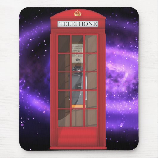 Rotes Telefonhäuschen Mousepad (Vorne)