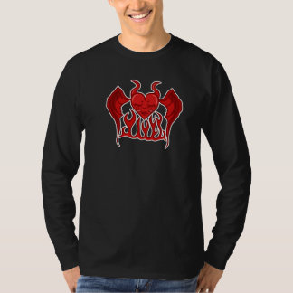 Rotes Teufel-Herz-Wesen mit weißem Umriss T-Shirt