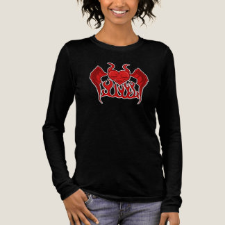Rotes Teufel-Herz-Wesen mit weißem Umriss Tri-Blend Shirt