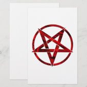 Rotes Teufel-Pentagramm Briefpapier (Vorne/Hinten)