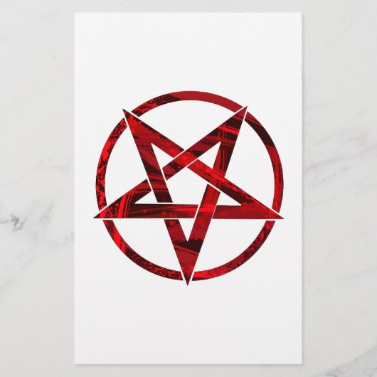 Rotes Teufel-Pentagramm Briefpapier (Vorderseite)