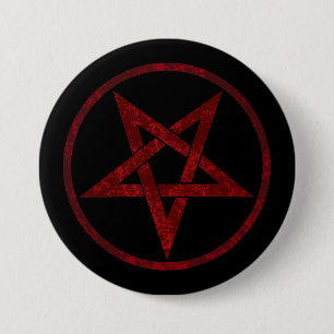 Rotes Teufel-Pentagramm Button