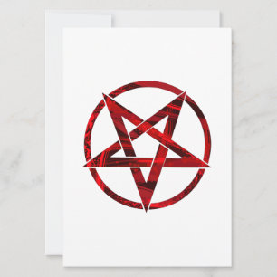 Rotes Teufel-Pentagramm Einladung