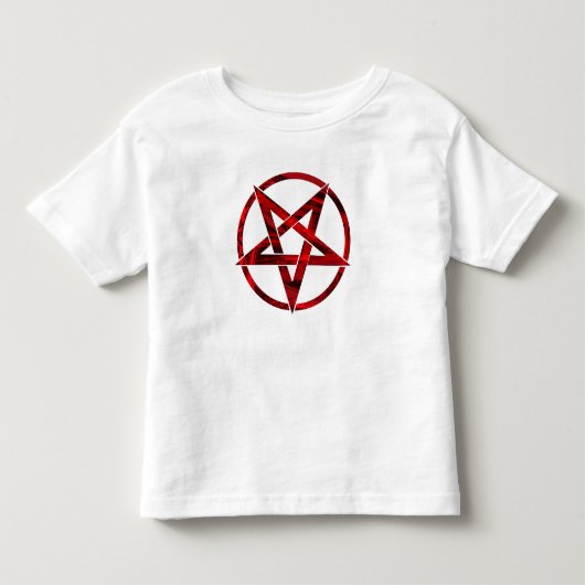Rotes Teufel-Pentagramm Kleinkind T-shirt (Vorderseite)