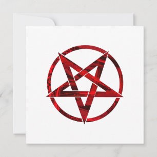 Rotes Teufel-Pentagramm Mitteilungskarte