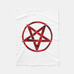 Rotes Teufels-Pentagramm Fleecedecke