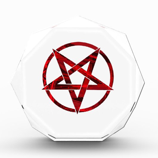 Rotes Teufels-Pentagramm Fotoblock (Vorderseite)