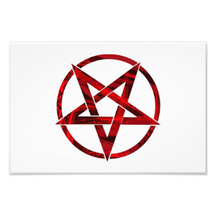 Rotes Teufels-Pentagramm Fotodruck