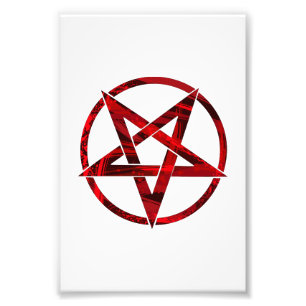 Rotes Teufels-Pentagramm Fotodruck