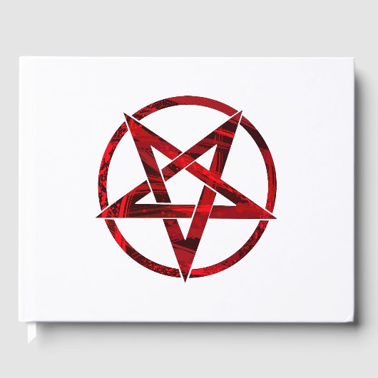 Rotes Teufels-Pentagramm Gästebuch (Vorderseite)