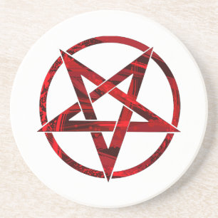 Rotes Teufels-Pentagramm Getränkeuntersetzer
