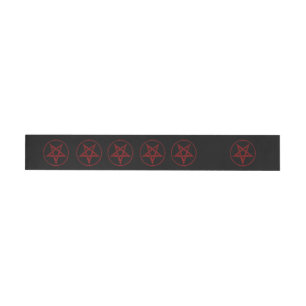 Rotes Teufels-Pentagramm Rundum-Adressaufkleber