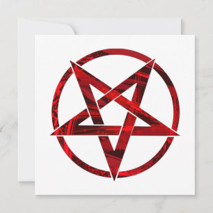 Rotes Teufels-Pentagramm Save The Date