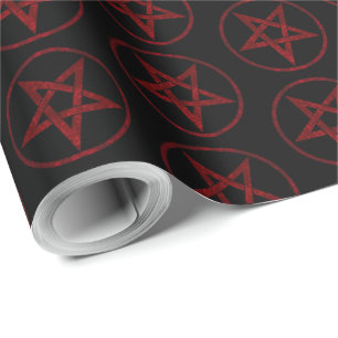 Rotes Teufelspentagramm Geschenkpapier
