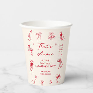 Rotes Thats Amore Verlobungsfeier Pappbecher