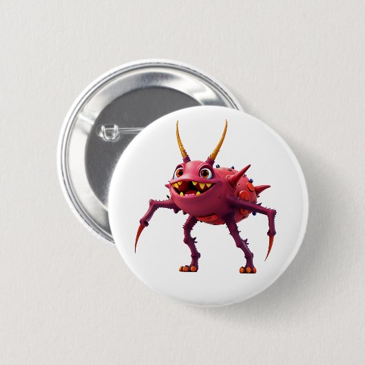 Rotes TickToc Monster - Button (Vorne & Hinten)
