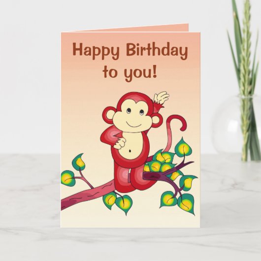 Rotes Tier Geburtstag Karte (Vorderseite)