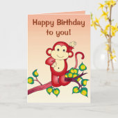 Rotes Tier Geburtstag Karte (Gelbe Blume)