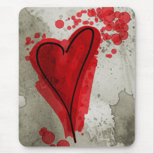 Rotes tintiges Herz Mousepad