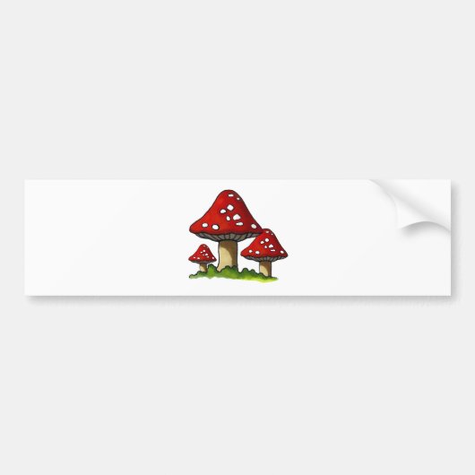Rotes Toadtstools, Pilz: Freihändige Kunst Autoaufkleber (Vorne)