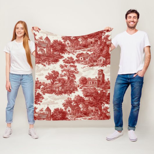 Rotes Toile-Landbild (8) Fleecedecke (Beispiel)