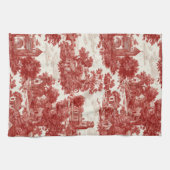 Rotes Toile-Landmotiv (8) Geschirrtuch (Horizontal)