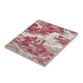 Rotes Toile-Landschaftsszenario Fliese (Seite)