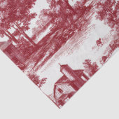 Rotes Toile-Landschaftsszene (6) Seidenpapier (Detail)