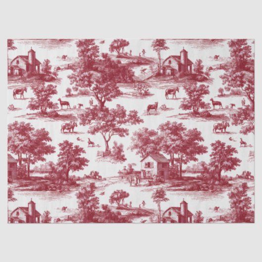 Rotes Toile-Landschaftsszene (6) Seidenpapier (Vorderseite)