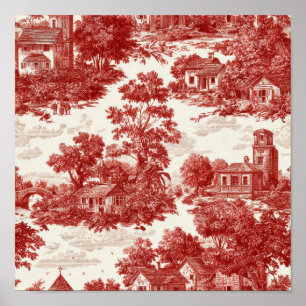 Rotes Toile-Landschaftsszene (8) Poster