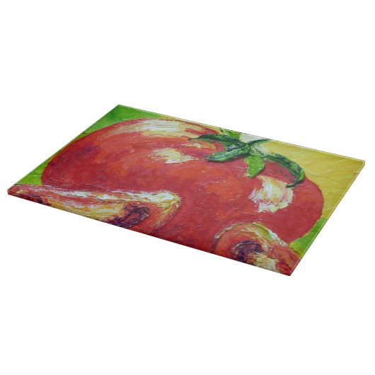 Rotes Tomate-Glasschneiden-Brett Schneidebrett (Ecke)