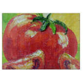 Rotes Tomate-Glasschneiden-Brett Schneidebrett (Vorderseite)