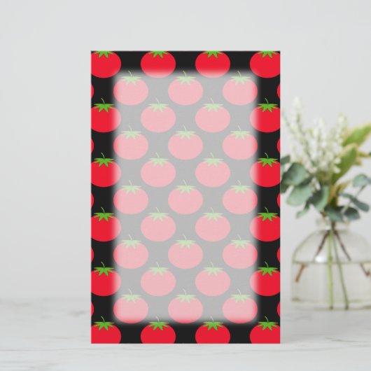Rotes Tomate-Muster Briefpapier (Stehend Vorderseite)