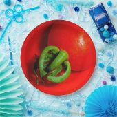 Rotes Tomatenpapier Pappteller (Party)