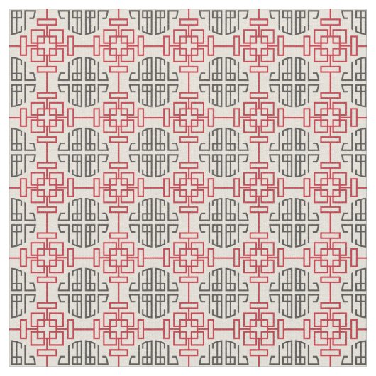 Rotes traditionelles geometrisches chinesisches stoff (Nahaufnahme)