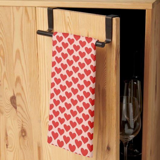 Rotes, traditionelles Herz zum Valentinstag Geschirrtuch (Drittel gefaltet)