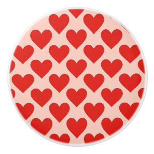 Rotes, traditionelles Herz zum Valentinstag Keramikknauf
