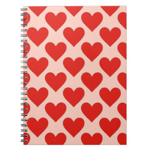 Rotes, traditionelles Herz zum Valentinstag Notizblock
