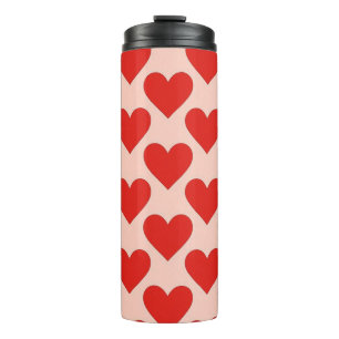 Rotes, traditionelles Herz zum Valentinstag Thermosbecher