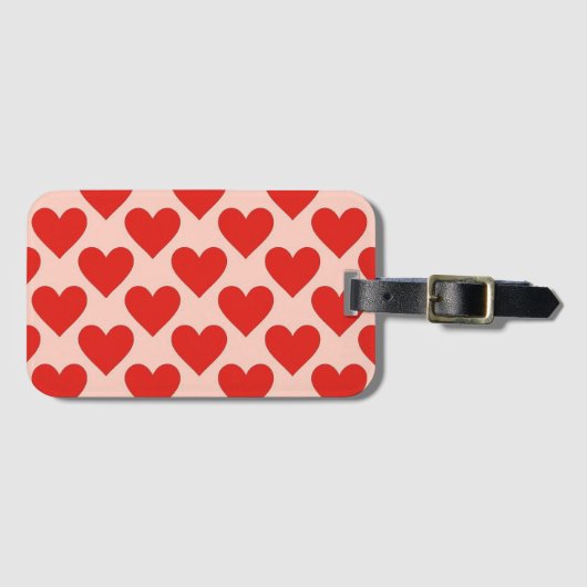 Rotes, traditionelles Valentinstag-Herz Gepäckanhänger (Vorderseite (Horizontal))