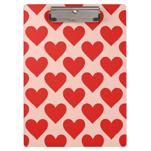 Rotes, traditionelles Valentinstag-Herz Klemmbrett (Vorderseite)