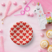 Rotes, traditionelles Valentinstag-Herz Pappteller (Party)