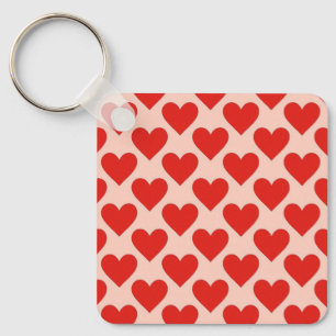 Rotes, traditionelles Valentinstag-Herz Schlüsselanhänger