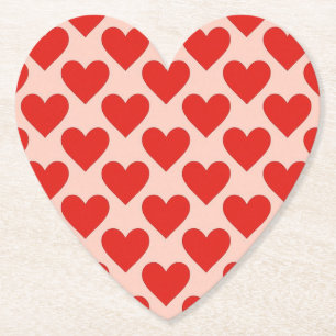 Rotes, traditionelles Valentinstag-Herz Untersetzer