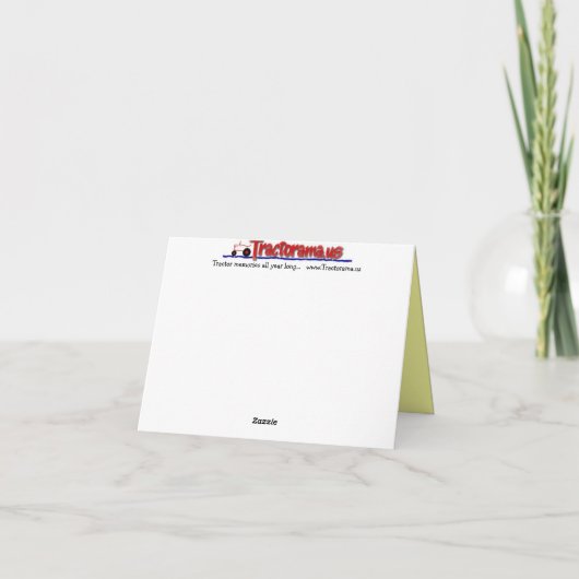 Rotes Traktor-Party danken Ihnen zu merken Dankeskarte (Rückseite)