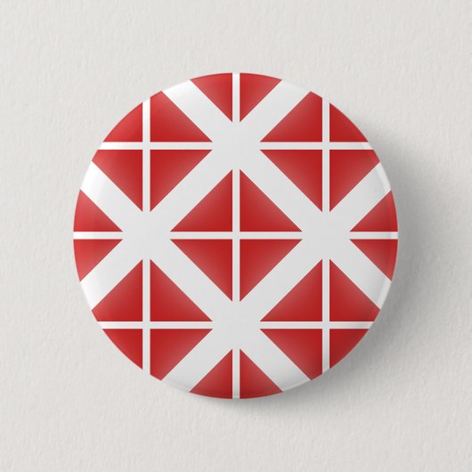 Rotes Trenddreiecksmuster Button (Vorderseite)
