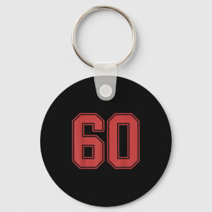 Rotes Trikot Nummer 60 Spieler Uniform #60 Schlüsselanhänger