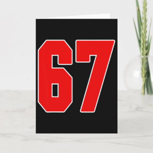 Rotes Trikot Nummer 67 Groß #67 Uniform Lieblingss Karte