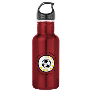 Rotes Trikot Nummer Fußballmannschaft Personalisie Edelstahlflasche