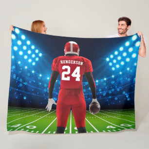 Rotes Trikot personalisierter Fußballspieler Fleecedecke